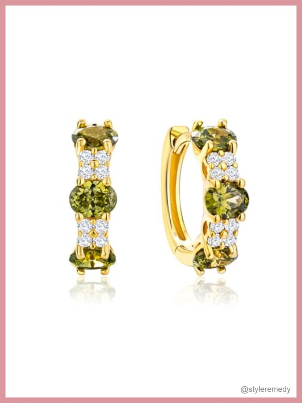 Small Huggie Hoop Earrings Sterling Silver Plated Birthstone CZ Women's